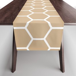 Honeycomb (White & Tan Pattern) Table Runner