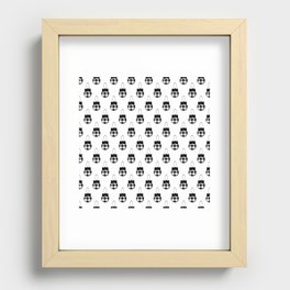 Black and White Christmas Pattern 10 Recessed Framed Print