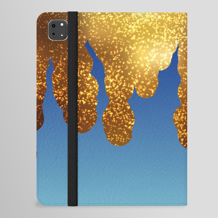 Blue And Gold Glitter Gradient Ombre Sombre Abstract,Sparkles,Shine,Shiny,Shimmer iPad Folio Case