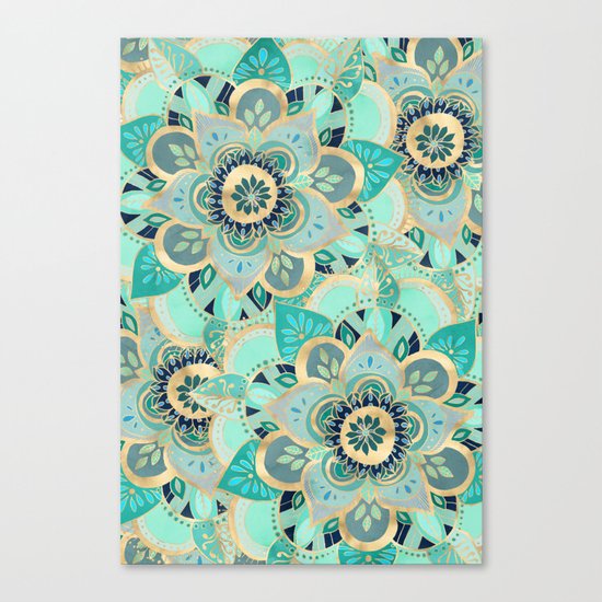 Gilded Emerald Enamel Canvas Print