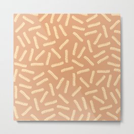 Long Fusilli Spiral Pasta Pattern  Metal Print