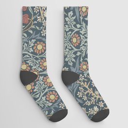 William Morris Vintage Blackthorn Indigo Socks
