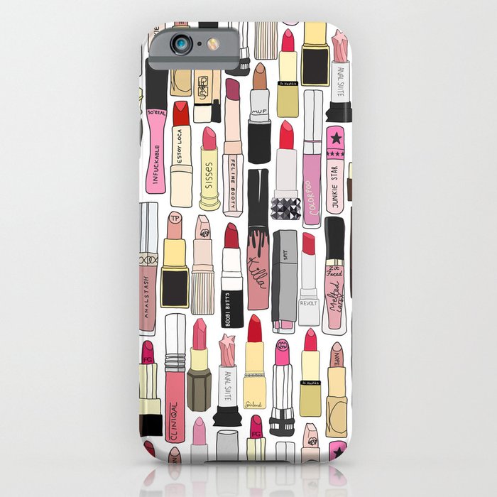 Lipsticks Makeup Collection Illustration iPhone Case