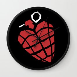 Heart Grenade Wall Clock