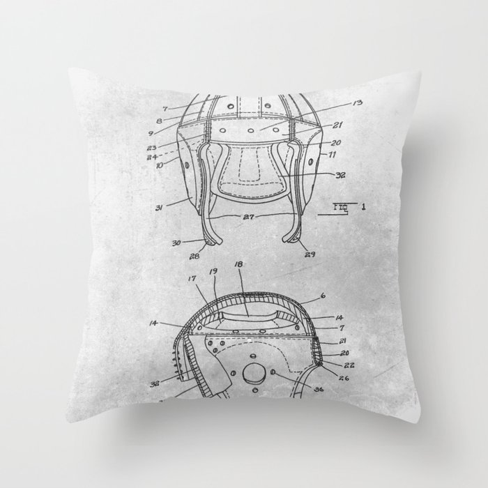 Football Helmet Throw Pillow