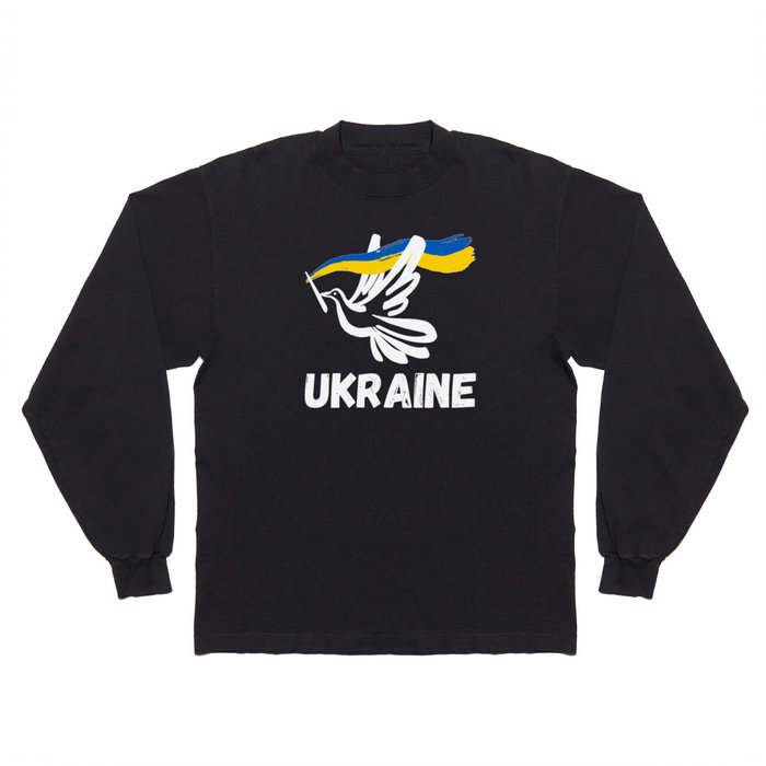 Peace Dove with Ukraine Flag Long Sleeve T Shirt