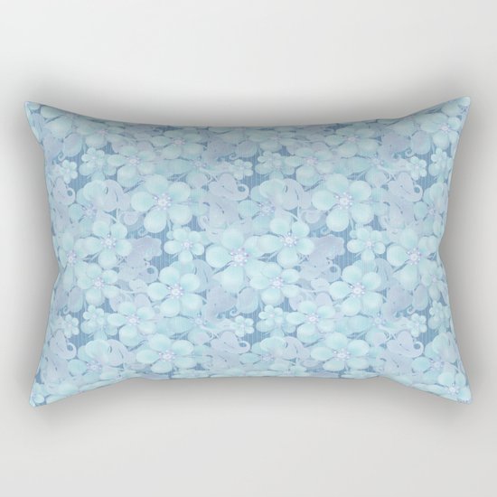 Light blue floral pattern . 1 Rectangular Pillow