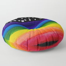 The Rainbow Road at Night Floor Pillow