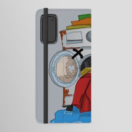  Old Broken Washing Machine Puking Laundry and Leaking Water  Android Wallet Case