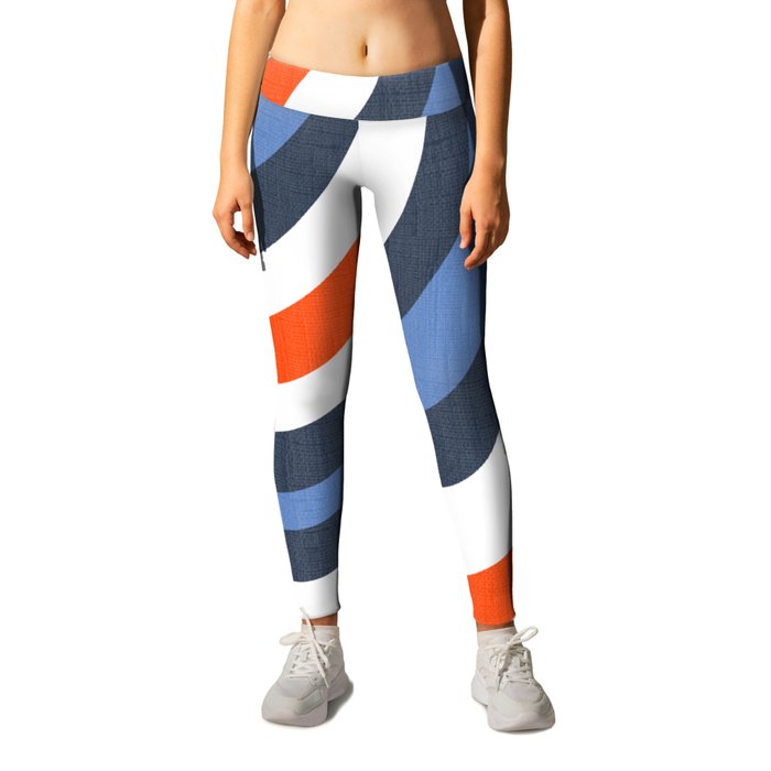 Red, White and Blue Skater Stripe Retro Modern Abstract Independence Day Fourth Of July Street Style Leggings