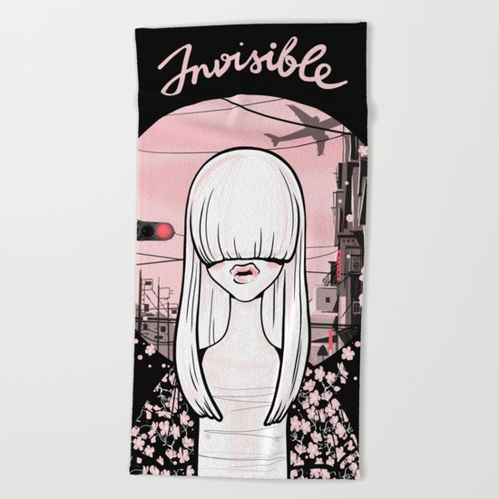 invisible girl Beach Towel