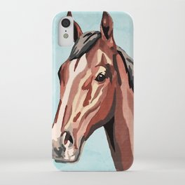 Horse on Blue iPhone Case