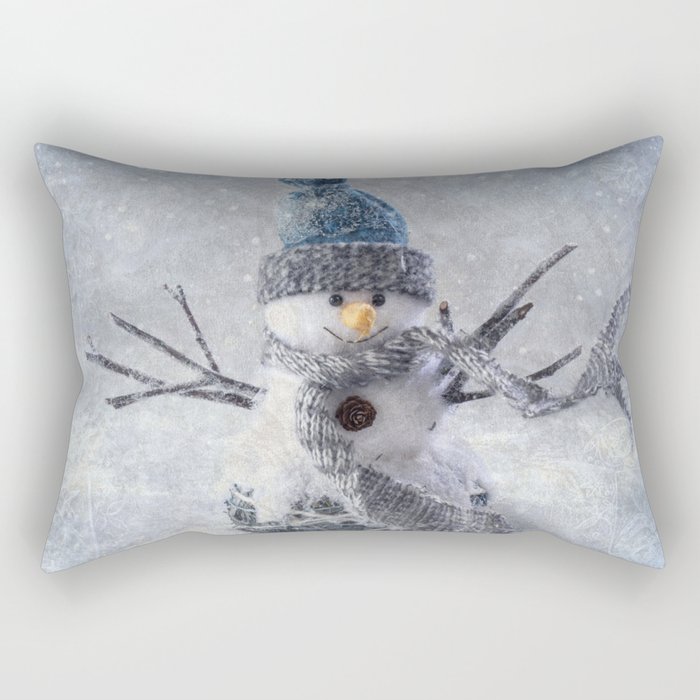 Cute snowman frozen freeze Rectangular Pillow