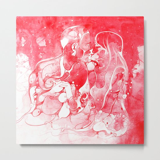 Love Is Red Metal Print