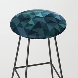 Stained glass blue, small squares Bar Stool