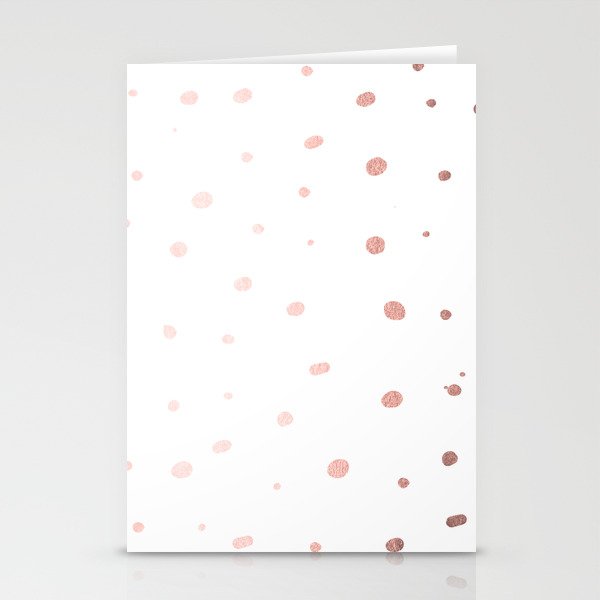 Rosegold Dots Stationery Cards