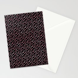 Black Pink Spots Pattern Stationery Card