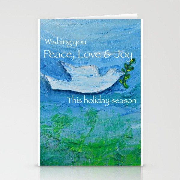 Peace, Love & Joy Holiday Season Greetings Stationery Cards