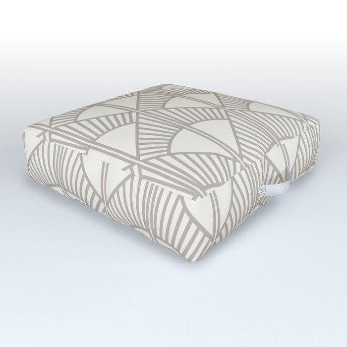 Art Deco Cream Diamond Pattern Outdoor Floor Cushion