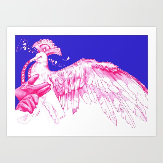 Like Soaring Thru the Heavens in Magenta Art Print