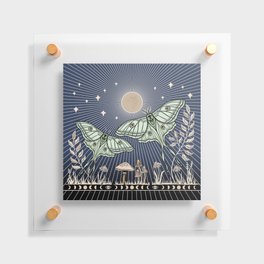 Luna Moths with moon and mushrooms - art and 2022 Lunar calendar (Northern Hemisphere) Floating Acrylic Print