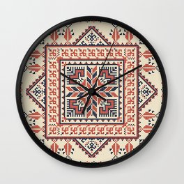 Palestinian embroidery pattern Wall Clock