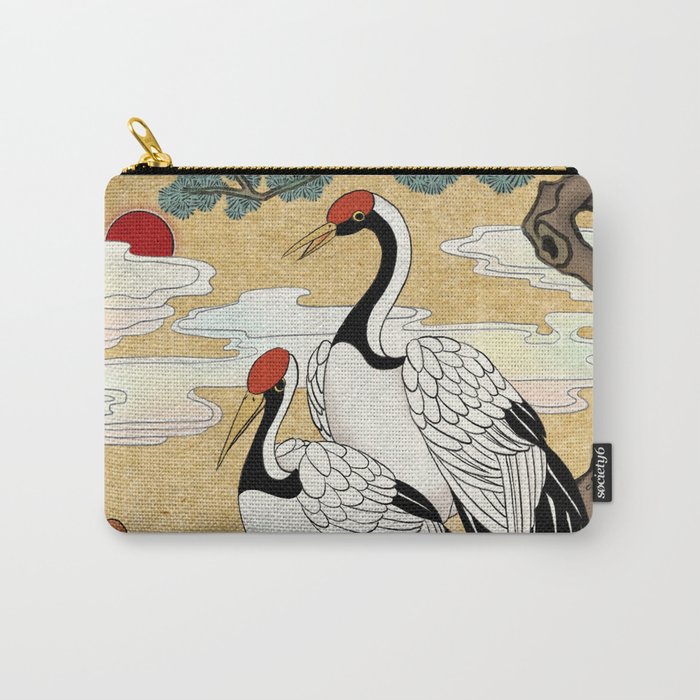 Minhwa: Pine Tree and Cranes A Type Carry-All Pouch