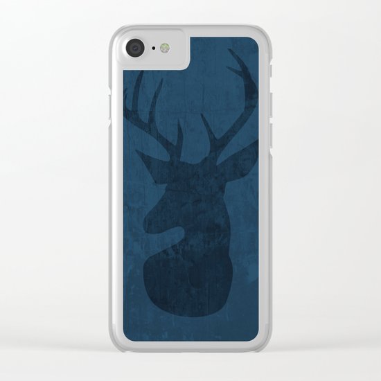 Blue Deer Design Clear iPhone Case