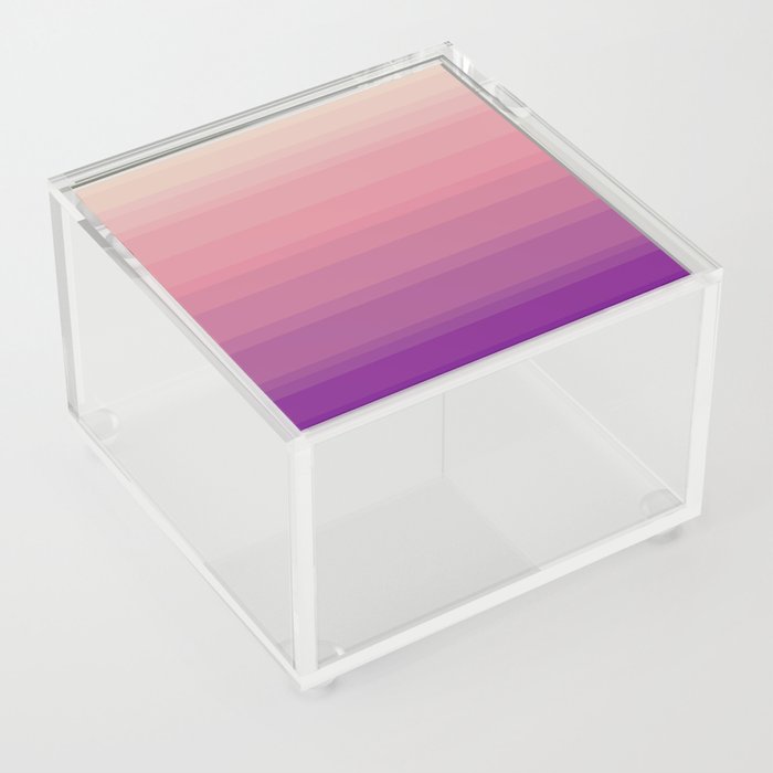 Purple, Pink, & Beige Gradient Uneven Stripes Acrylic Box by KyraMcE ...