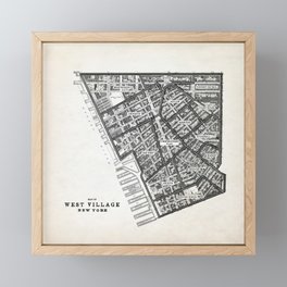 Map of West Village Manhattan New York Framed Mini Art Print