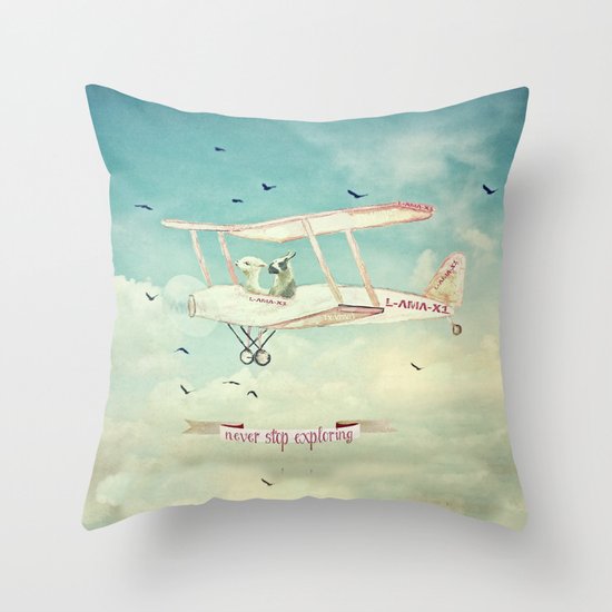 Never Stop Exploring III - THE SKY Throw Pillow