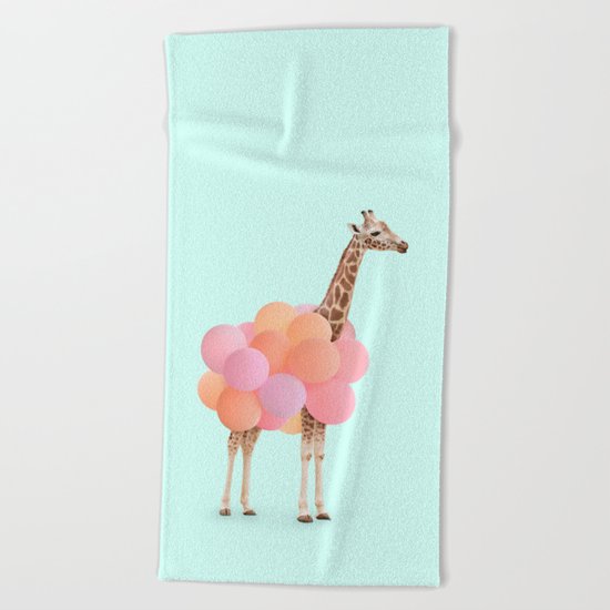 GIRAFFE PARTY Beach Towel