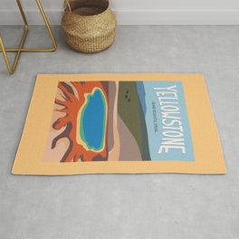 Grand Prismatic Spring, Yellowstone National Park, Wyoming Travel Poster Rug