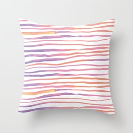 Irregular watercolor lines - pastel pink and ultraviolet Throw Pillow