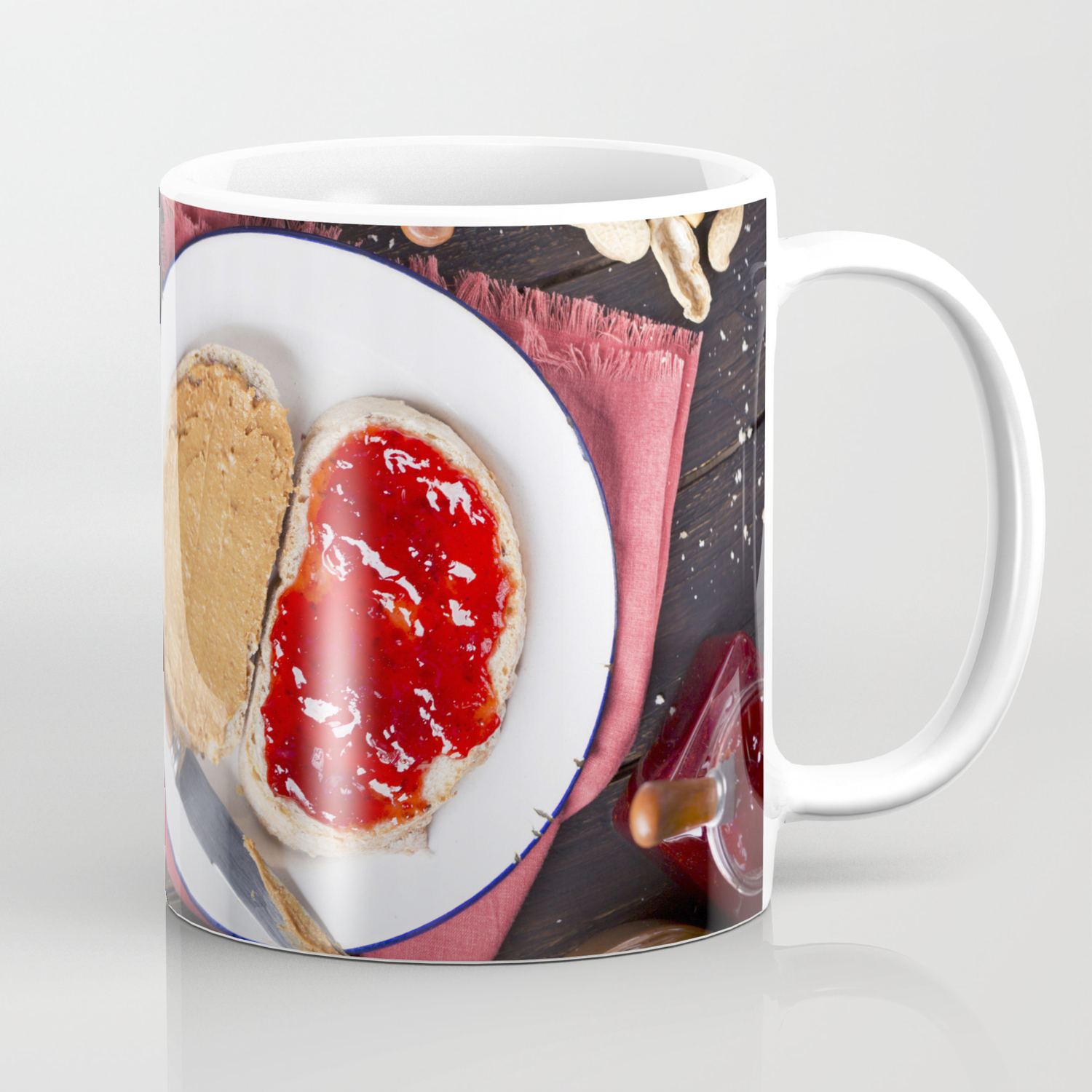 Peanut Butter And Jelly Sandwich On A Rustic Table Coffee Mug By Sarawinter Society6