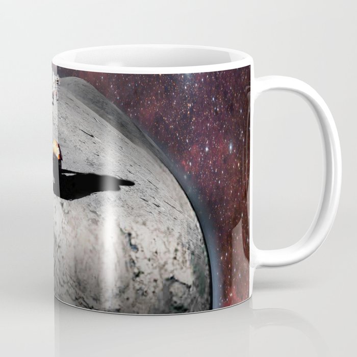 Moon race to the dark side of the moon. Coffee Mug