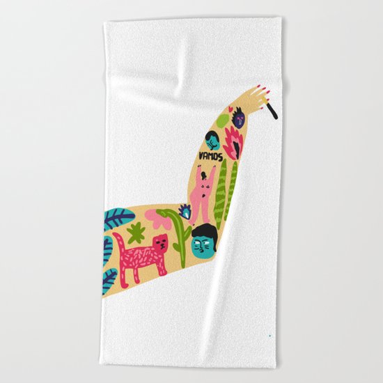 Tattoo Arm Beach Towel