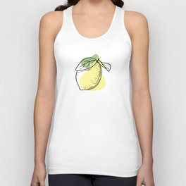 LEMON Delicious Fruit Hand Drawn Vector Illustration Set Unisex Tank Top