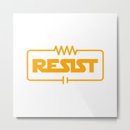 Resist - Funny Electrical Engineering Joke Metal Print | Resistor, Nerdy, Electricalengineer, Circuitdiagram, Circuit, Joke, Graphicdesign, Electricalsymbol, Geek, Engineeringteacher 