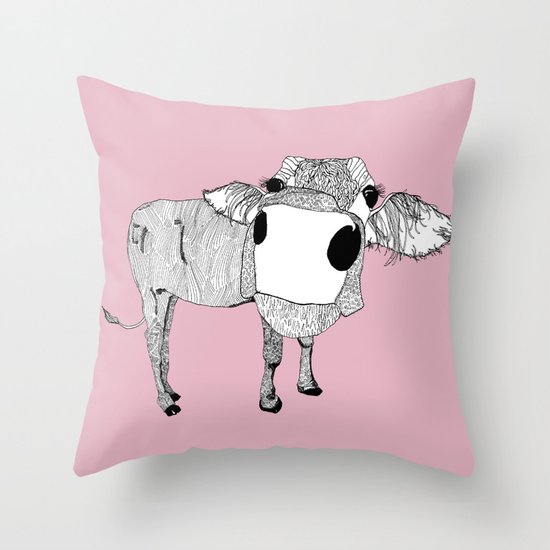 Cowface Throw Pillow