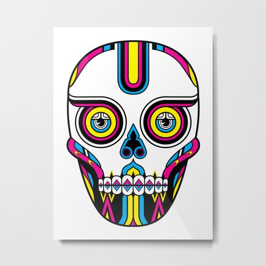 CMYK Skull Metal Print