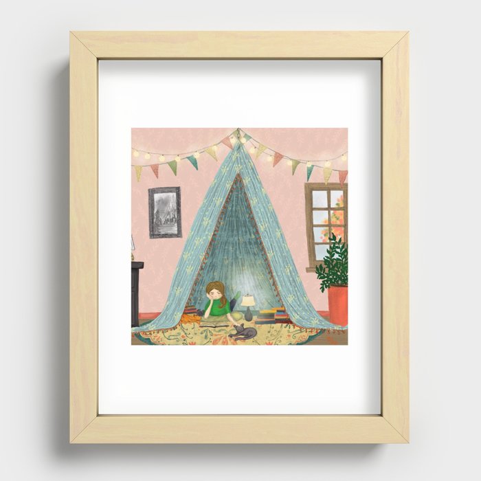 Cozy Reading Nook Recessed Framed Print
