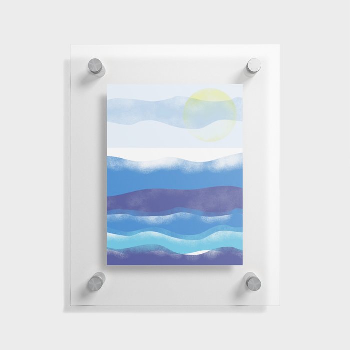 Ocean Landscape with Morning Sun and Mist Floating Acrylic Print