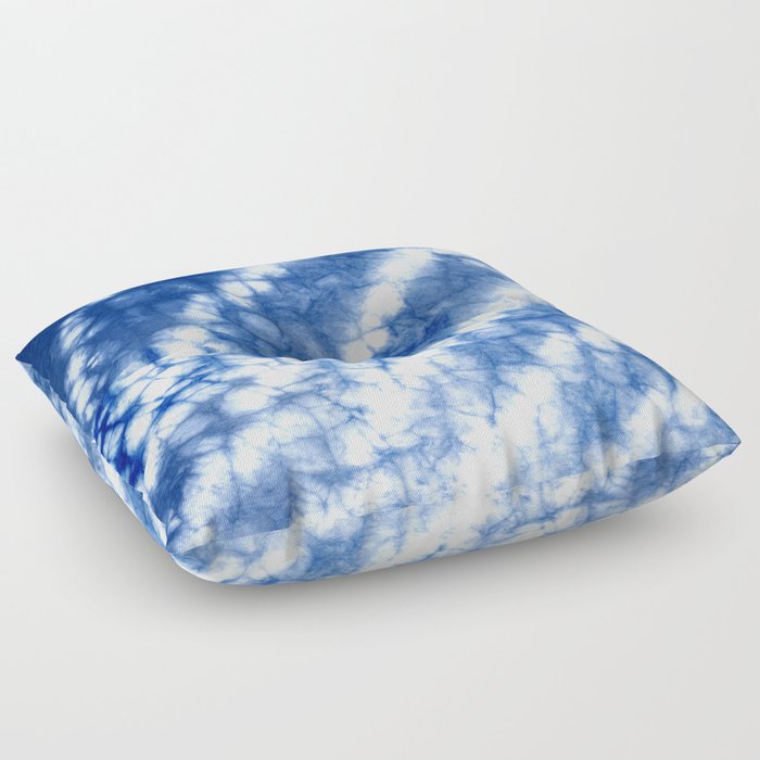 Indigo 11 Shibori Blue White Waterfall Floor Pillow