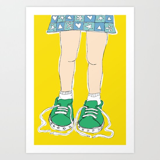 Tying Shoes Art Print