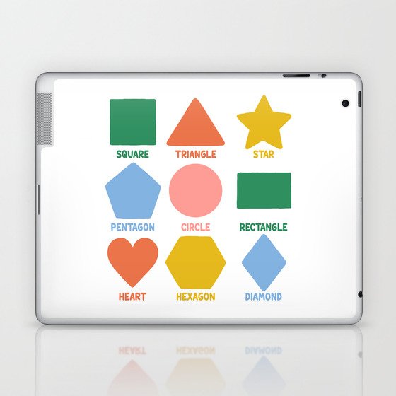 Shapes Poster - Colorful Geometry Education Nursery Prints Laptop & iPad Skin