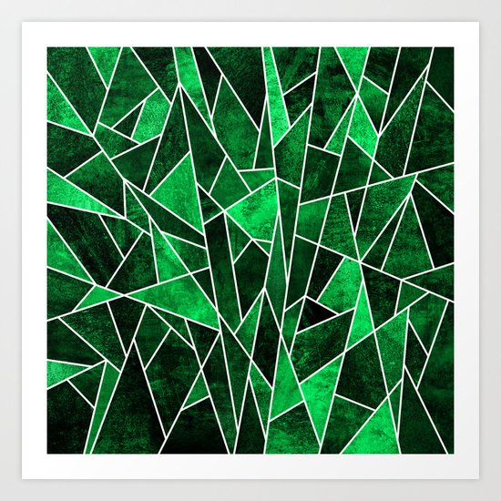 Shattered Emerald Art Print