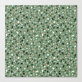 Terrazzo flooring seamless pattern with colorful marble rocks Canvas Print