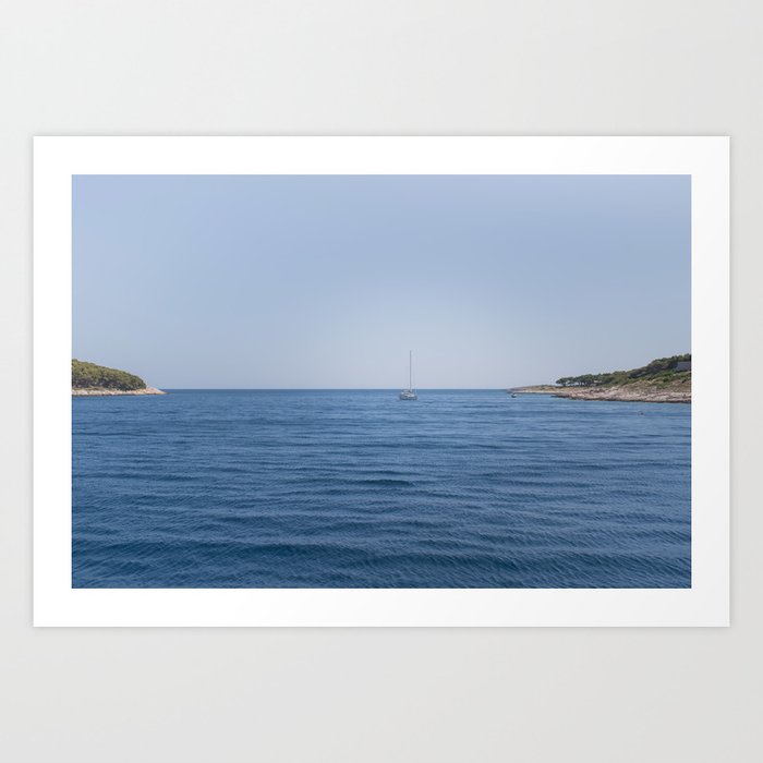 Island adventure on the Adriatic Sea | Island hopping in Croatia | | Sailing along Obonjan Art Print