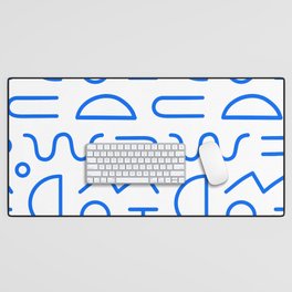Abstract organic blue shape seamless pattern Desk Mat